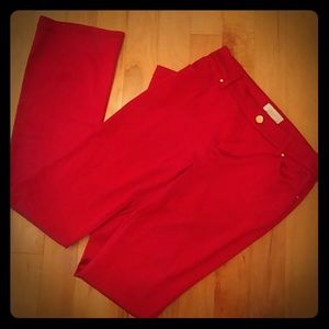 #4949 Silky Red Cache Slacks, Size 4